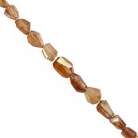 50cts Cognac Zircon Faceted Tumble Approx 6.5x6 To 10x7mm, 11cm Strand