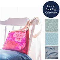Sew Pretty Sew Mindful Blue & Duck Egg Lillington Bag Kit: Instructions, 8oz Denim Cotton (0.5m), FQ (3pcs)