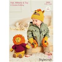 Hat, Mittens & Toy Pattern - Lion 6 months to 5 Years