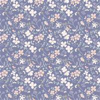 Lewis & Irene Presents Cassandra Connolly - Heart of Summer Sweet Meadow Dark Hyacinth Blue Fabric 0.5m