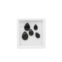 22cts Black Obsidian Cabochon Pear Approx 12x8 to 18x13mm Gemstone (Set of 5 Pcs)