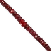 8cts Longido Ruby Faceted Rondelles Approx 2mm, 15cm Strand