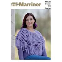 Marriner Crochet Ponchette with Tassels in DK Knitting Pattern