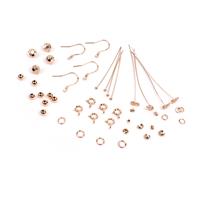 Rose Gold Plated 925 Sterling Silver Findings Pack With Pineapple Headpins 44pc 