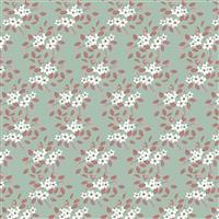 Keera Job Whimsical Romance Floral Mint Fabric 0.5m