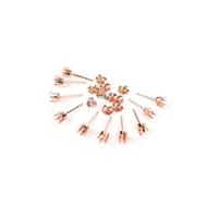 Rose Gold Plated 925 Sterling Silver Snap Set Earrings To Fit 5mm Gemstones With Butterfly Backs (5 Pairs)