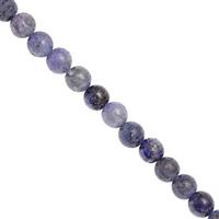 90cts Tanzanite Plain Round Approx 5 to 6mm, 33cm Strand.