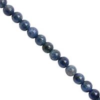 118cts Blue Sapphire Plain Bead Round Approx 4.50 to 5.50mm, 38cm Strand