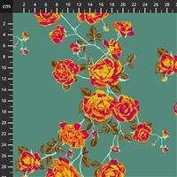 Anna Maria Horner Love Always Orange Rose Stem Fabric 0.5m