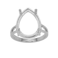 925 Sterling Silver Ring Mount (To fit 16x12mm Pear Gemstones)