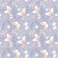 Lewis & Irene Presents Cassandra Connolly - Heart of Summer Butterfly Dance Lilac Grey Fabric 0.5m