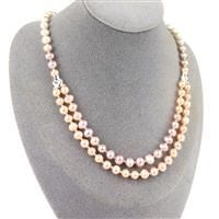 Pearltastic- 925 Sterling Silver Topaz 1 to 2 Connector & Ombre Freshwater Potato Pearls