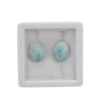 3cts Larimar Cabochon Oval Approx 9x7mm Loose Gemstone (Pack of 2)