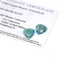 9cts Copper Mojave Turquoise 12x12mm Triangle Pack of 2 (R)
