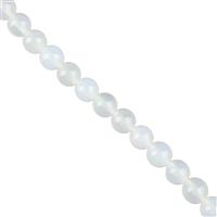 150cts Brazilian Branca Onyx Plain Rounds Approx8mm , 38cm Strand