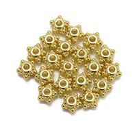 Gold Plated Base Metal Star Spacer Beads with 2mm Drill Hole 5x8mm (20pcs)