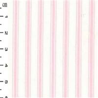 Pink Stripes on White Cotton Poplin Fabric 0.5m