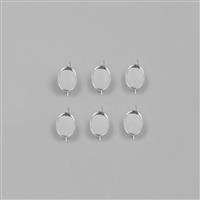 Silver Plated Brass Bezel Earrings Ovals - 10x14mm (3 pairs/pk)