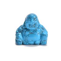  Blue man-made stone Buddha Head Approx 25mm