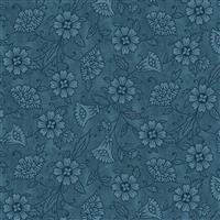 Ashton Collection Floral on Teal Fabric 0.5m