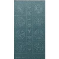 Sashiko Tsumugi Preprinted Kamon 19 Blue Fabric Panel 108x61cm