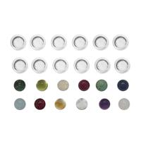 925 Sterling Silver Round Bezel Cups (to fit 5mm gemstones) & 7.52cts Birthstone 5mm Round Cabochons