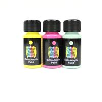 Creative Muse Designs Satin Paint - Set of 3 - 50ml Each, Pink-Sea Green-Yellow
