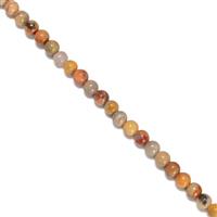 35 cts Crazy Lace Agate Plain Rounds Approx 4mm,38cm Strand