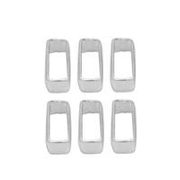 925 Silver Rectangle Bezel (to fit gemstones measuring 6mm x 2mm) (pack of 6)