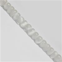 75cts Selenite Plain Rondelles Strand Approx 5 to 7mm, 33cm Strand 