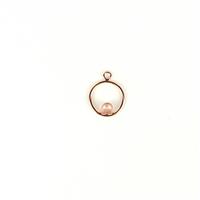 Rose Gold Plated 925 Sterling Silver Circle Pendant with 4mm Tube Setting