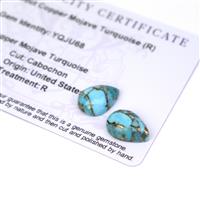 7.3cts Copper Mojave Turquoise 14x10mm Pear Pack of 2 (R)