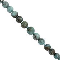 70cts Chrysocolla Graduated Faceted Round Approx 7 to 10mm, 15cm Strand