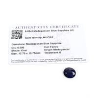 6cts Madagascan Blue Sapphire 12.75x10.75mm Fancy  (D)