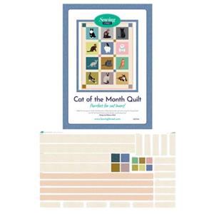 Cat of the Month Quilt Borders & Binding Fabric Panel With Free Instructions