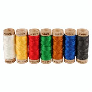 Aurifil Merry Stitch-Mas Hand Stitching Thread Collection 7 Small 50wt Spools (7 x 16m)