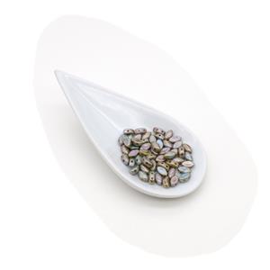 IrisDuo Beads - Chalk White Blue Lustre, Approx. 4x7mm (50pcs)