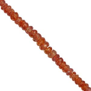 9.40cts Padparadscha Sapphire Graduated Faceted Rondelles Approx 2x1 to 3x1mm, 13cm Strand With Spacers