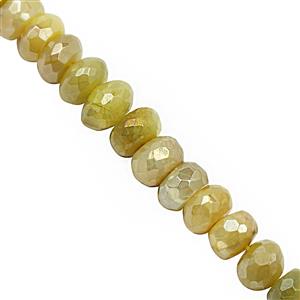 82cts Yellow Moonstone Graduated Faceted Rondelle Approx 5x2 to 9x5mm, 22cm Strand