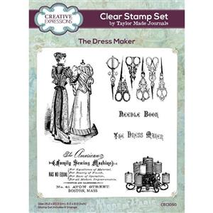 Creative Expressions Taylor Made Journals The Dress Maker 6 in x 8 in Clear Stamp Set