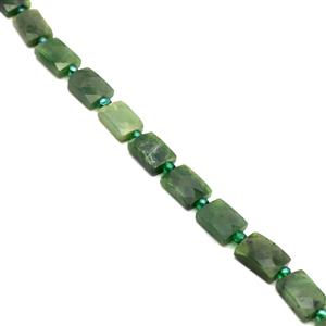 120cts Lake Baikal Nephrite Jade Faceted Rectangle Approx 10mm x 13mm, 20cm Loose Strands
