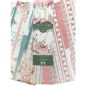 Paper Dienamics Rose Boutique - Floral Bookmark verses - 24 sheets - 250gsm - 50 X 200mm
