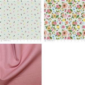 Online Exclusive: Riley Blake Sweet Spring Collection Ditsy & Floral & Plain Blush Fabric Bundle (1.5m)