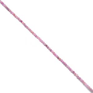 10cts Ruby Faceted Rounds Approx 2mm, 38cm Strand