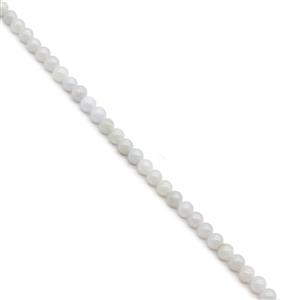 40cts Type A White Jadeite Plain Rounds Approx 6mm, 19cm Strand