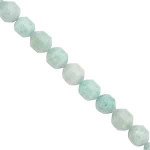 250cts  Amazonite Faceted Drum Approx 9x10mm Beads Necklace with Lobster Lock & Extension -18