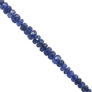 9cts Burmese Blue Sapphire Faceted Rondelles Approx 2x1 to 3x2 10cm Strand with Spacers