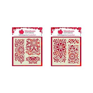 NEW Woodware 6x6 Stencils - Set of 2