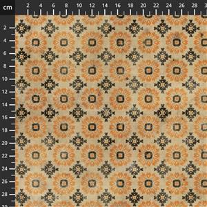 Tim Holtz Eclectic Elements Substrates Frightful Collection Manor Orange Fabric 0.5m