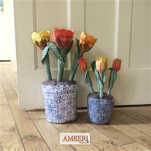 Amber Makes Blue China Flowerpots Kit: Instructions & Fabric Panel 